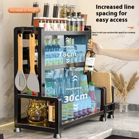 Nouveau support de rangement de cuisine en fer multifonctionnel Design moderne durable multi-couche assaisonnement bouteille porte-couteau étagère à épices
