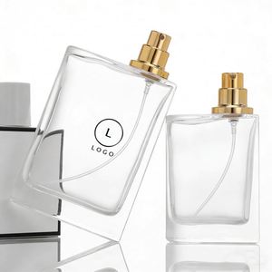 Factory Price Wholesale Flat Unique Luxury <b>Lovely</b> Glass <b>Perfume</b> Bottle Refillable Glass Fragrance Bottle with Box - Product Image 3