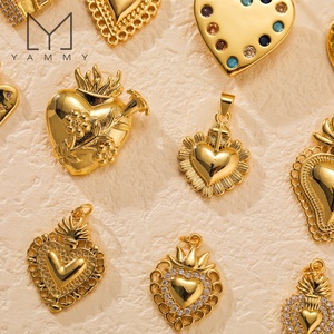 <span class=keywords><strong>Yammy</strong></span> YLJ039 - Accesorios de Joyería DIY Chapados en Oro, Etiquetas Pequeñas en Forma de Corazón, Dijes para Hacer Pulseras y Colgantes - Product Image 4