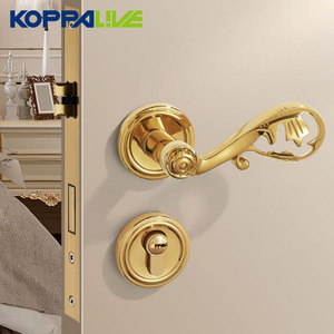 Koppalive, nuevo diseño patentado, cerradura de paso de privacidad, manija de puerta de palanca de latón antiguo de alto estándar americano con cerradura - Product Image 2