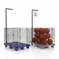 Présentoir de sol pour ballons de sport avec support de signalétique suspendu pour la merchandising en magasin de détail