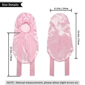หมวกไหมพรมสำหรับเด็กผ้าซาตินผูกเป็นผ้าซาตินถักเปียแบบยาว - Product Image 4