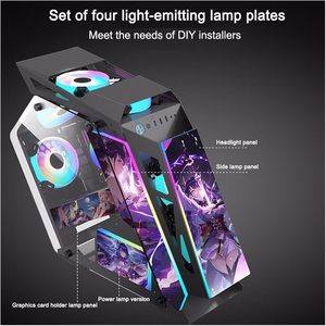 Boîtier d'ordinateur de jeu ZeroMaster Full Tower M-ATX avec carte mère, refroidissement par eau <span class=keywords><strong>240</strong></span>, <span class=keywords><strong>c</strong></span>ôtés en verre trempé, 4 emplacements PCI, conception ouverte - Product Image 3