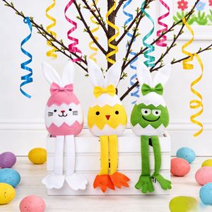 Nuevos Adornos de Peluche de Conejito, Pollito y Rana para Pascua y Navidad, Muñecos de Gnomo con Huevo y Flor, Decoración Festiva para el Hogar, Venta al por Mayor de Fábrica - Product Image 3