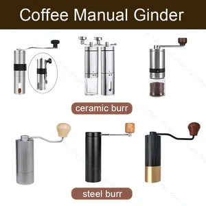 Em estoque Hot Sale coffee kit set Mini Aço Inoxidável Portátil Mão Coffee Bean Manual Coffee Grinder Wholesales