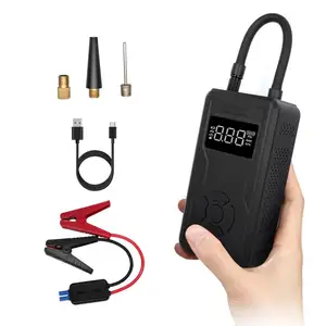 Mini Portable 12 Volt Electric Tire Inflator Air Compressor 6800mAh 150 PSI Smart Jump Starter Air Pump for Car Tires Pumping