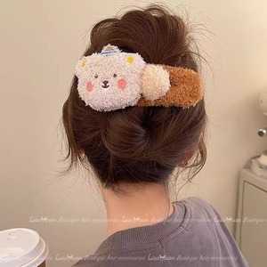 2026年新作 カートゥート キュートなぬいぐるみプディングベアヘアクリップ ダックビルクリップ 大きめヘアピン 女の子のヘアアクセサリーに最適 - Product Image 3