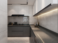 Ensemble de meubles de cuisine de luxe, sur mesure, professionnel, blanc foncé, avec table d'île pour la maison, dernière conception, 2022