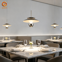 Lustre suspendu moderne minimaliste en aluminium à LED, CRI 90 élevé, garantie 2 ans, taille moyenne, pour salle à manger