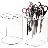 Support de Rangement Transparent en Acrylique pour Ciseaux de Salon, Organisateur de Comptoir pour Ciseaux et Peignes, Idéal pour Barbiers, Salons de Coiffure, Domicile et Bureau