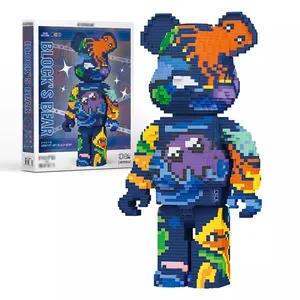 Moyu 97044 97045 97046 3D Model Love Graffiti Bear Mini Bricks Bearbrick Micro Building Blocks Figures Toys For Gift