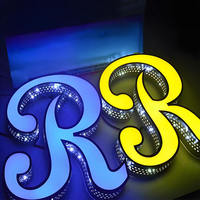 Enseigne LED 3D personnalisée résistante aux intempéries, lettres en acier inoxydable épaisses, éclairage frontal, pour devanture de commerce extérieur