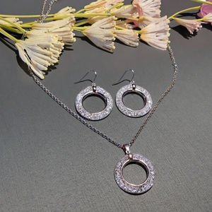 Pendientes de gota geométricos ovalados de alta calidad, <span class=keywords><strong>Swarovski</strong></span>-circón triturado, chapado en oro rosa, conjunto de moda, regalo de Boda nupcial de latón - Product Image 4