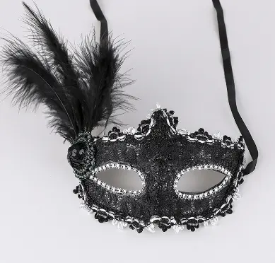 Thân Thiện Với Môi Masquerade Halloween Đảng Đen Màu Hồng Lễ Hội Siêu Anh Hùng Màu Sắc Trong Lông Mặt Nạ Nữ Trang Phục Lông Cho Thủ Công