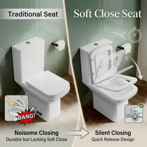 Turkish bianco occidentale allungato doppio sciacquone in ceramica Commode con drenaggio P-Trap per servizi igienici dell'hotel - Product Image 3