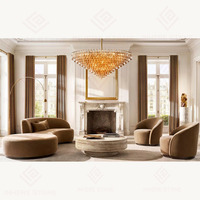 Meubles en pierre naturelle haut de gamme, grande table basse ronde en travertin massif, motif artistique moderne, meubles en marbre pour salon