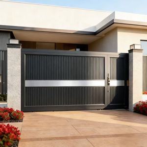 <span class=keywords><strong>Portail</strong></span> Électrique Moderne en Alliage d'Aluminium au Meilleur <span class=keywords><strong>Prix</strong></span>, Style Européen Mural, Finition Thermolaquée, pour Jardin Extérieur - Product Image 2