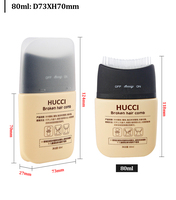 Flacon personnalisé en plastique HDPE pour soins du cuir chevelu, flacon de sérum pour la croissance des cheveux avec applicateur peigne