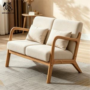 Canapé d'angle en bois, nouveau design, pour salon, fabrication sur mesure, petit MOQ, logo personnalisé, prix usine, éco-responsable. - Product Image 2