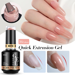 BORN PRETTY PRO Gel BIAB d'extension rapide en flacon, sans HEMA, avec pinceau souple, gel de construction pour ongles BIAB auto-nivelant et lisse, qualité professionnelle - Product Image 1
