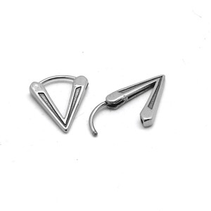 Pendientes triangulares geométricos de acero de titanio yunnique, joyería de moda Unisex, diseño de acero inoxidable 316, GZYE-1118 - Product Image 3