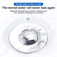 Bonde de lavabo universelle en laiton avec filtre anti-cheveux et anti-bouchon, type push, pour évacuation de lavabo de salle de bain