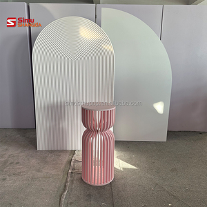 Piedistalli per Decorazioni Matrimoniali, Cilindri Rosa Rotondi, Espositori Floreali per Eventi e Feste Nuziali - Product Image 4