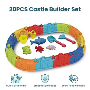 Ensemble <span class=keywords><strong>de</strong></span> 20 moules à <span class=keywords><strong>sable</strong></span> ovales en forme <span class=keywords><strong>de</strong></span> <span class=keywords><strong>château</strong></span>-fort, jouet <span class=keywords><strong>de</strong></span> construction <span class=keywords><strong>de</strong></span> <span class=keywords><strong>château</strong></span> <span class=keywords><strong>de</strong></span> <span class=keywords><strong>sable</strong></span> pour enfants, sans BPA, pour jeux d'été en plein air - Product Image 1