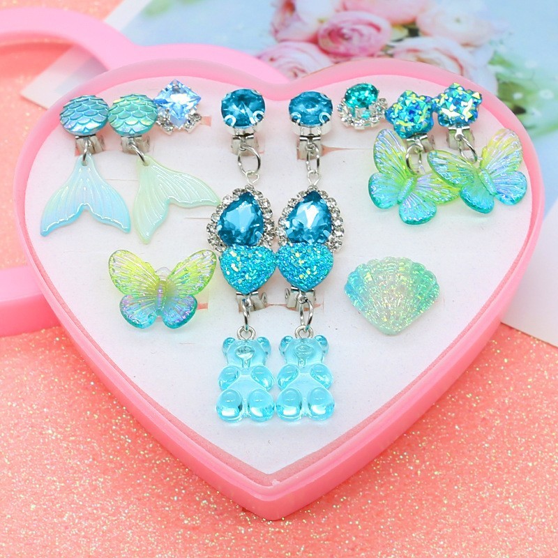 Ensemble de huit pièces papillon bleu et vert Ps300