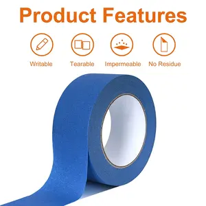 Water Acrylic Glue Wholesale Painters Use Resistant Anti Uv 14 Days Blue Adhesive Masking Tape