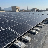 Support de montage de panneaux solaires en acier, système PV, structure de support photovoltaïque réglable, support de montage de toit solaire en gros