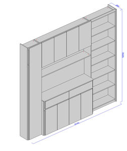 <span class=keywords><strong>Buffet</strong></span> modulaire préconçu en bois naturel moderne avec étagères intégrées, meuble de haute qualité - Product Image 2