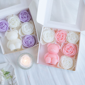 Rose <b>Bear</b> Scented Candle, Instagram-style, Internet-famous, Creative, Romantic Atmosphere, Restaurant Table Decoration Ornament - Product Image 4