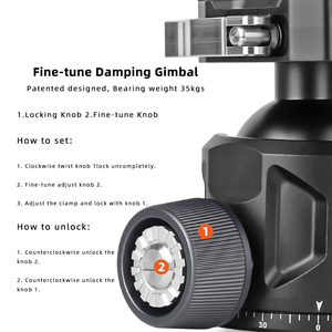 XILETU GS54 basso profilo CNC alluminio idraulico Gimbal testa a sfera con piastra a sgancio rapido su treppiede per la caccia all'aperto - Product Image 5