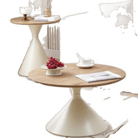 Table basse en bois massif de Style nordique avec double couche de luxe moderne simple pour petits appartements ménagers meubles de salon