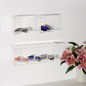 Crystal Clear <strong>4</strong> Sided Floating Storage Shelf Acrylic Wall Display Shelves Bathroom Cube Organizer Shelf Home Decor Display <strong>Rack</strong> - Product Image 6