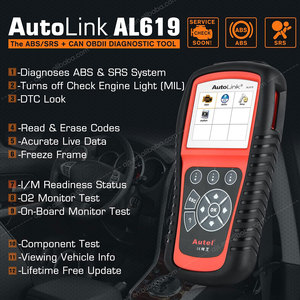 อุปกรณ์สแกนตรวจสอบไฟ Airbag ระบบ ABS และ SRS สำหรับรถยนต์ AutoLink AL619 OBD2 รุ่นอัปเกรดจาก Altar ML519 ML619 - Product Image 2