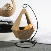 Brûleur d'encens chiminea moderne fait main, bol de purification, panier suspendu en céramique, support pour Palo Santo – Cadeau de méditation unique