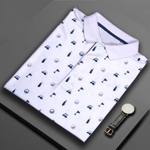 Logo personnalisé de luxe de haute qualité 88% polyester 12% spandex vêtements de golf partout impression t-shirt polo pour hommes - Product Image 2