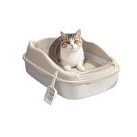 Bac à litière pour chat semi-fermé avec contrôle des odeurs et haute confidentialité-Grande capacité, conception anti-éclaboussures, nettoyage facile pour les chats d'intérieur