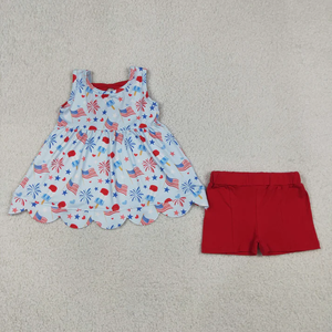 Conjunto de Camiseta de Manga Corta con Cierre y Pantalones Cortos con Volantes para Bebés Niñas, Azul Verde - Product Image 6