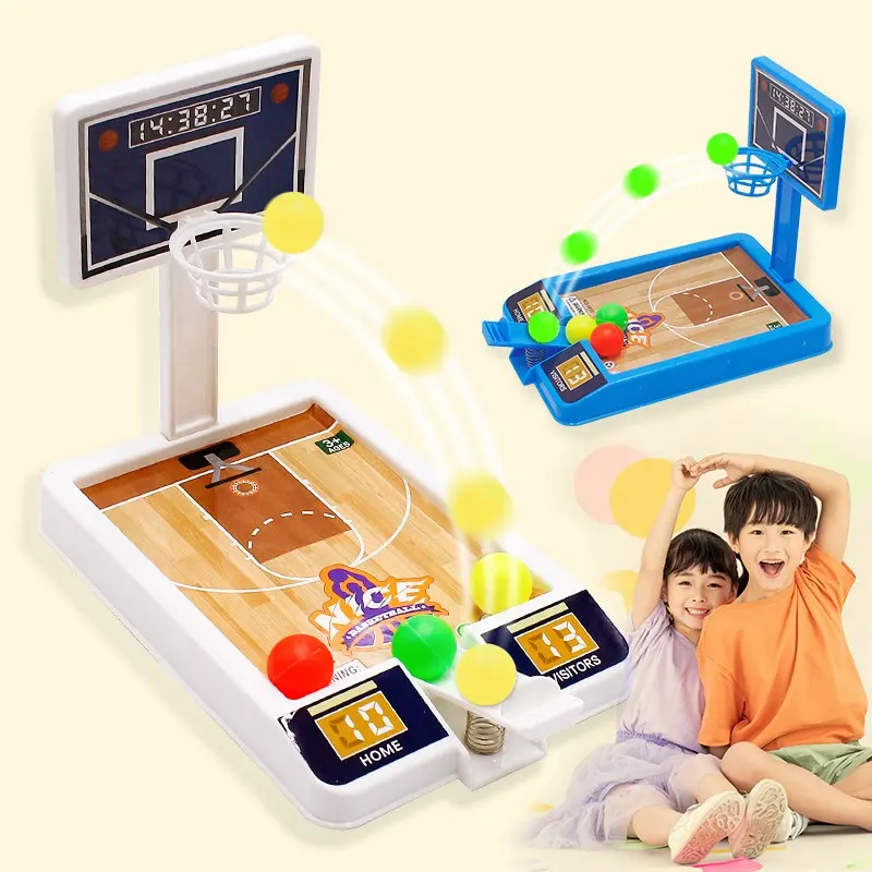 Meilleure vente jeu de société mini simulation support de basket-ball jeu de basket-ball de bureau jeu jouet avec terrain de basket