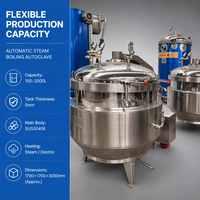 Autoclave électrique industriel de 100 à 2000 litres, cuiseur vapeur automatique, machine de cuisson de viande, moteur contrôlé par PLC