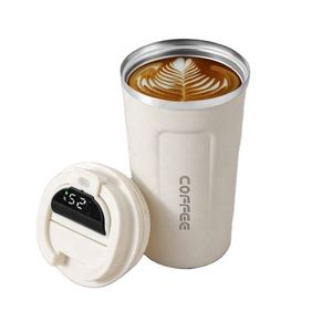 LED Lid Temperature 380ml 510ml Metal <b>Double</b> <b>Walled</b> Insulated Coffee Smart Mug Custom <b>Cups</b> with Personalise logo - Product Image 4