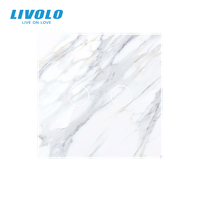 Livolo – Plaque de couverture d'interrupteur mural en verre trempé de luxe avec motif marbre personnalisé pour la décoration de maisons et villas