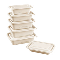 Boîte à lunch carrée jetable, emballage biodégradable de qualité alimentaire, grande capacité, modèle bento à emporter, numéros de modèles