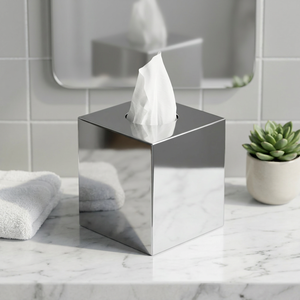 Porte-mouchoirs en acier inoxydable - Écologique et facile à remplir, design moderne pour la maison et les bars - Product Image 3