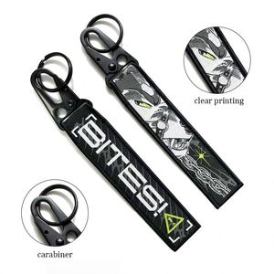 Factory Wholesale Custom Logo Woven Embroidered Short Keychain Lanyard With Eagle Hook Personalized Keychains - Product Image 3
