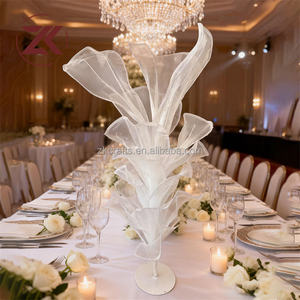 Fleur artificielle géante ZKAI, orchidée de haute qualité, centre de table fait main, grande fleur en organza blanc pour la décoration de fête - Product Image 2