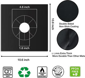 270*270mm cuisinière à gaz coussin de protection carré résistant à la chaleur anti-salissure anti-salissure coussin de gaz <span class=keywords><strong>lavable</strong></span> à l'eau - Product Image 4